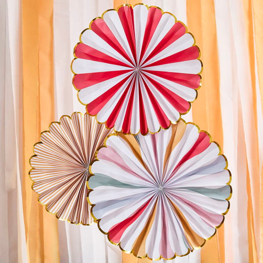 Circus Fan Hanging Decorations - Pack of 3 | Party Save Smile