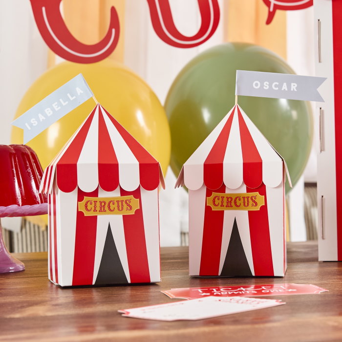 Circus Party Boxes Personalisable - Pack of 4 | Party Save Smile