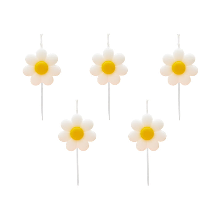 Daisy Shaped Candles - Pack of 5