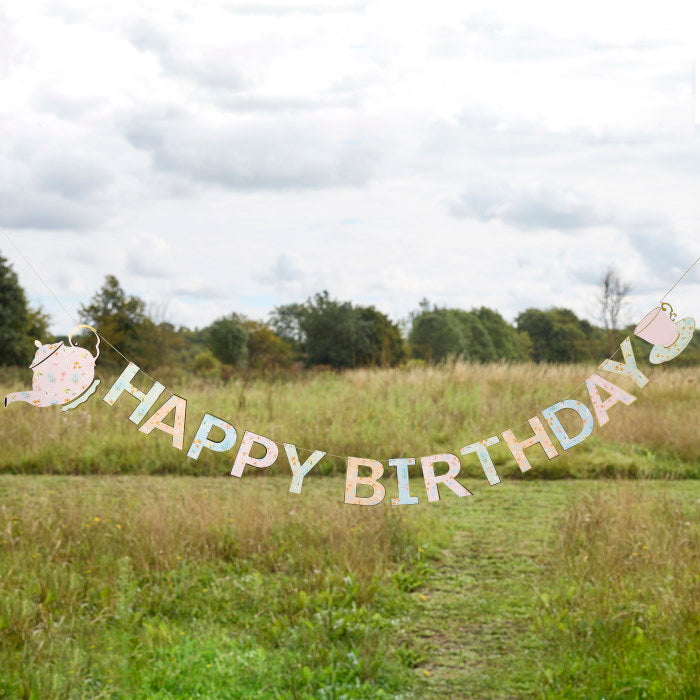 Tea Party Birthday Banner 2.5 metres | Party Save Smile