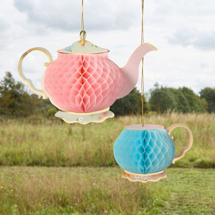 Honeycomb Hanging Decorations for a Tea Party - Pack of 2 | Party Save Smile