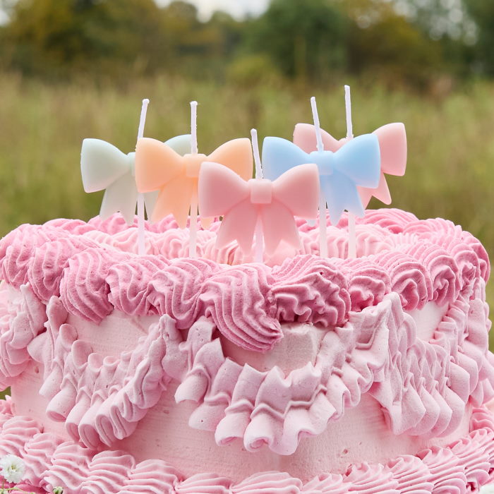 Pastel Bow Cake Candles Pack of 5 | Party Save Smile