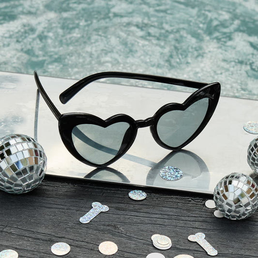 Black Heart Hen Party Sunglasses - Pack of 5 | Party Save Smile