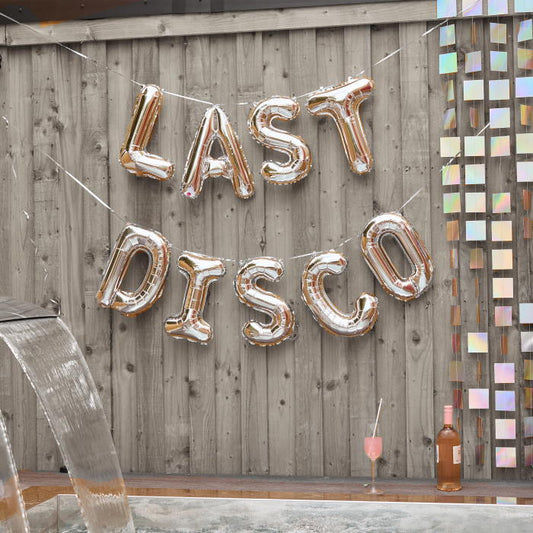 Silver Last Disco Balloon Banner Garland | Party Save Smile