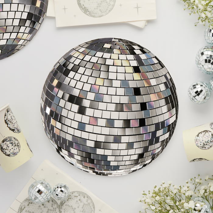 Disco Ball Party Plates Pack of 8 | Party Save Smile