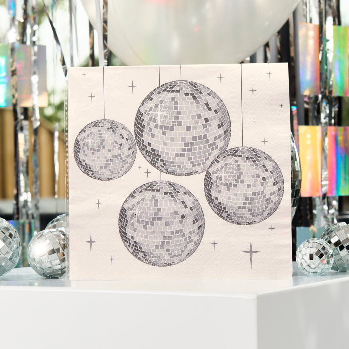 Disco Ball Party Napkins Pack of 16 Paper Serviettes