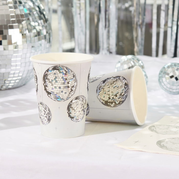 Disco Ball Paper Party Cups - Pack of 8