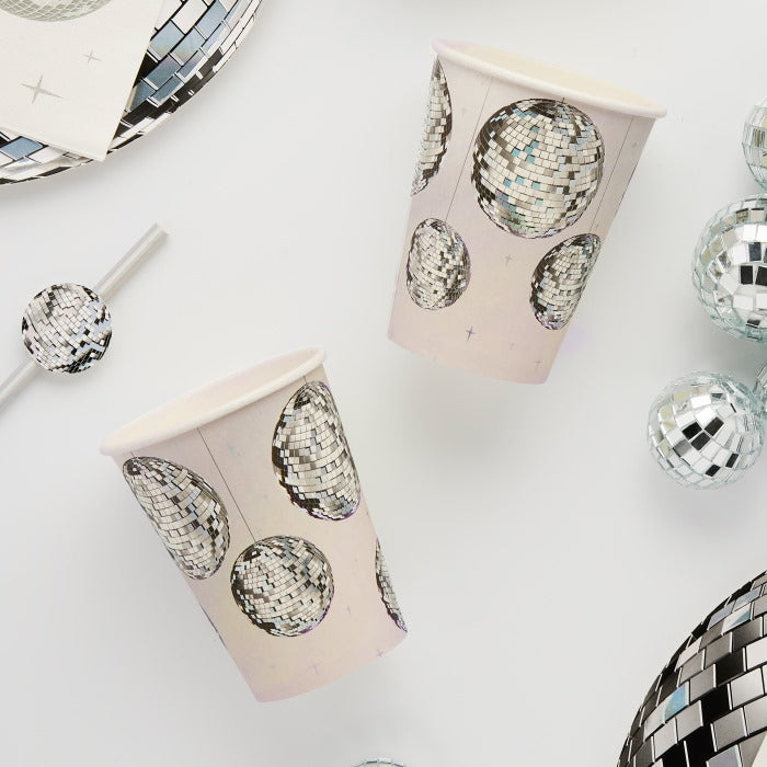 Disco Ball Paper Party Cups - Pack of 8 | Party Save Smile