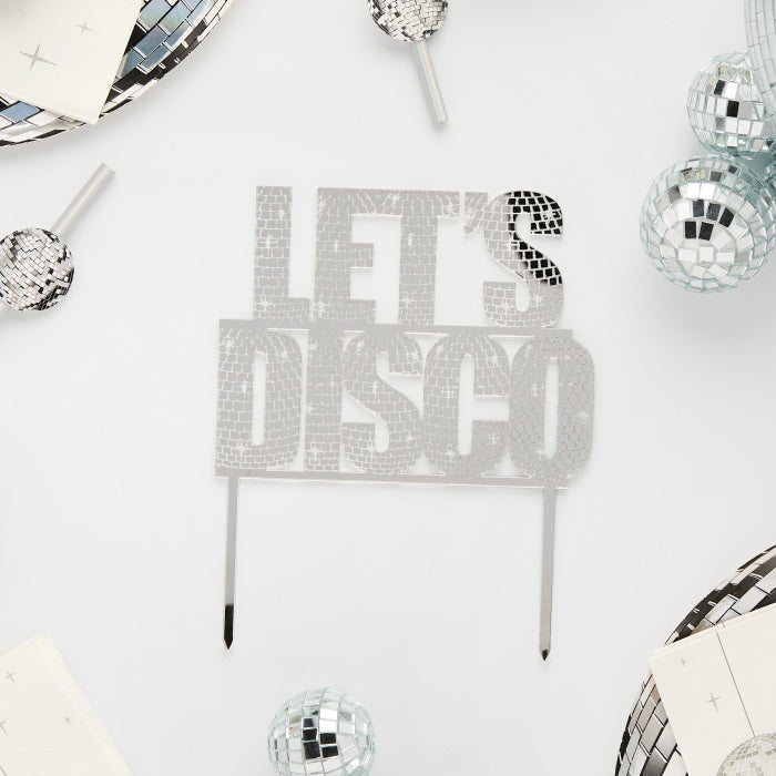 Disco Ball Acrylic Cake Topper Let's Disco