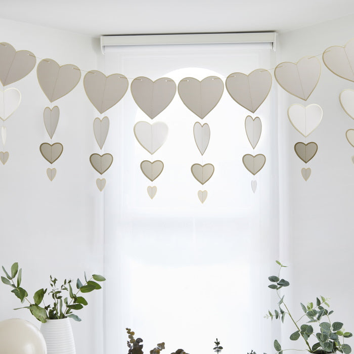 Engaged Heart Card Garland Banner 3m | Party Save Smile