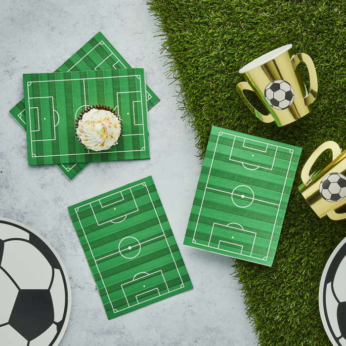 Football Pitch Paper Napkins 16 Pack | Party Save Smile