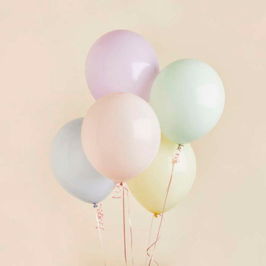 Pastel Latex Balloons 5 Pack 12 inches | Party Save Smile