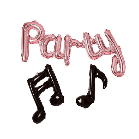 Rose Gold Party Musical Note Foil Balloon Garland | Party Save Smile