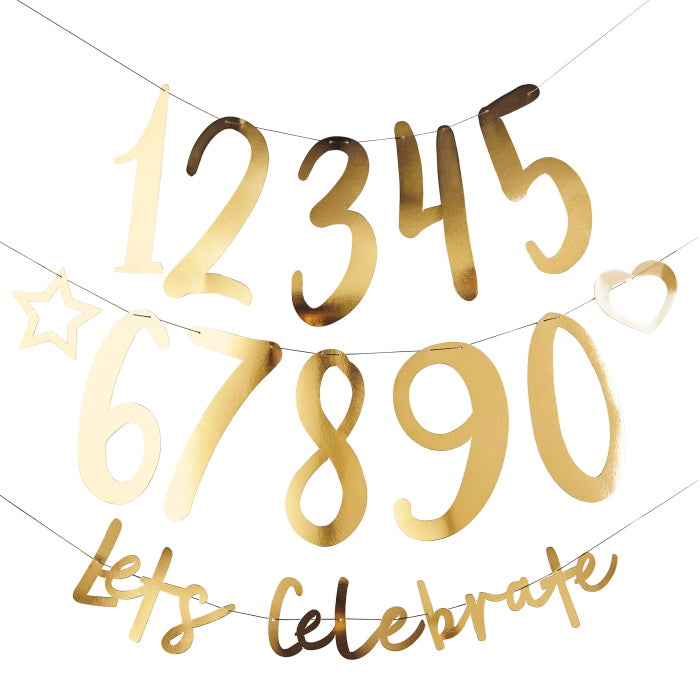 Gold Create Your Own Banner 2 metres | Party Save Smile