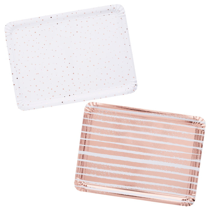 Rose Gold Paper Trays Pack of 4 | Party Save Smile