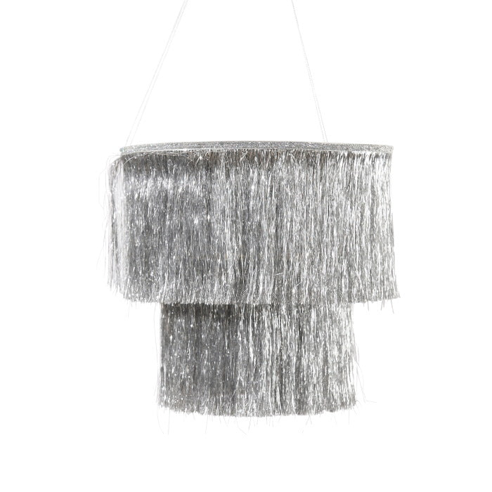 Silver Fringe Chandelier Party Decoration