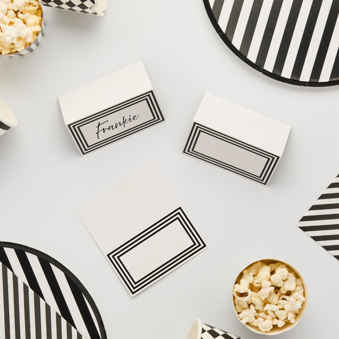 Black and White Place Cards - Pack of 10