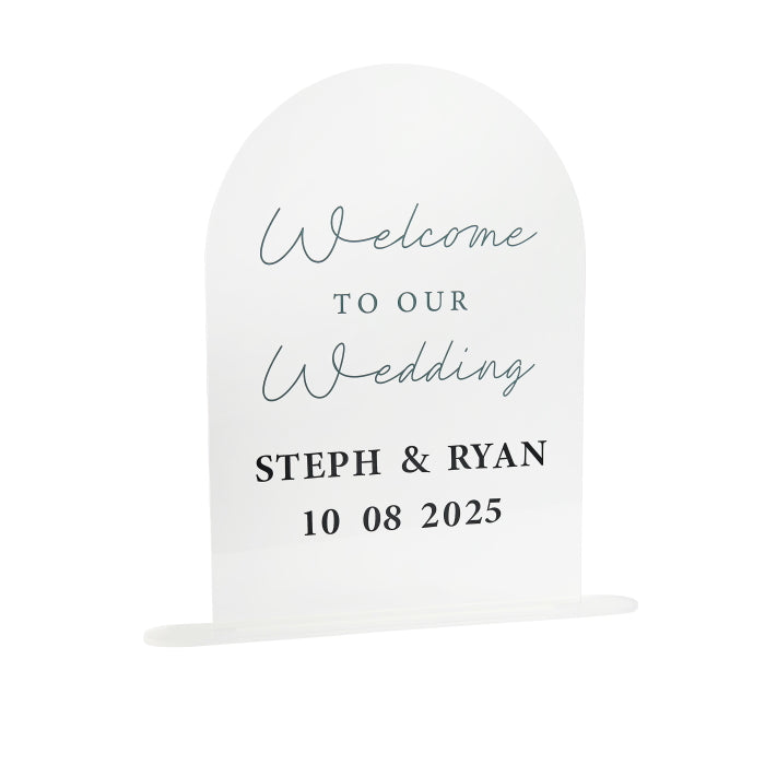 Customisable Black and White 'Welcome To Our Wedding' Sign 43cm