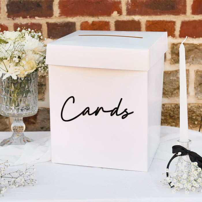 Black and White Wedding Card Box with Acrylic 3D Letters
