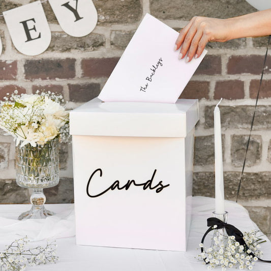 Black and White Wedding Card Box with Acrylic 3D Letters | Party Save Smile