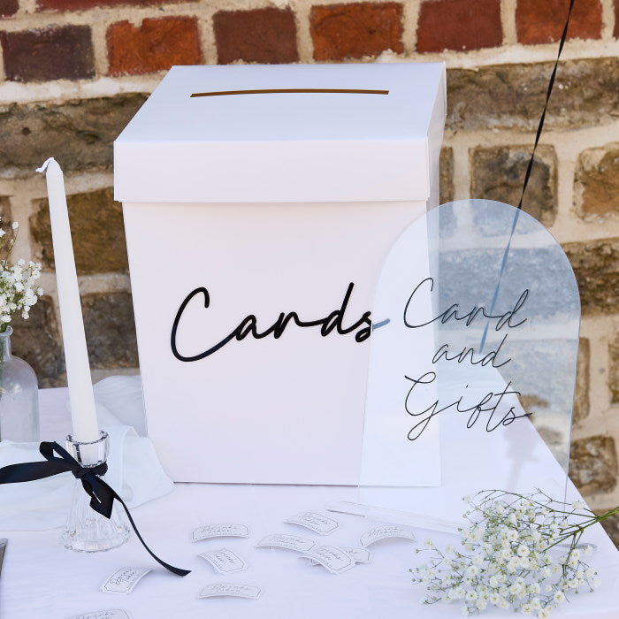 Black and White Wedding Card Box with Acrylic 3D Letters