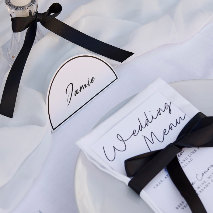 Black and White Arch Place Cards - Pack of 10