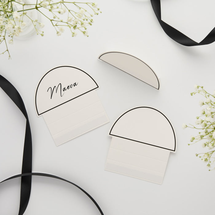Black and White Arch Place Cards - Pack of 10 | Party Save Smile