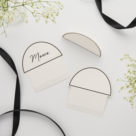 Black and White Arch Place Cards - Pack of 10 | Party Save Smile