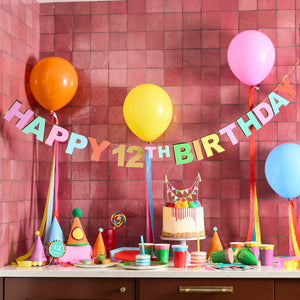 Bright Happy Birthday Customisable Card Banner 3 metres