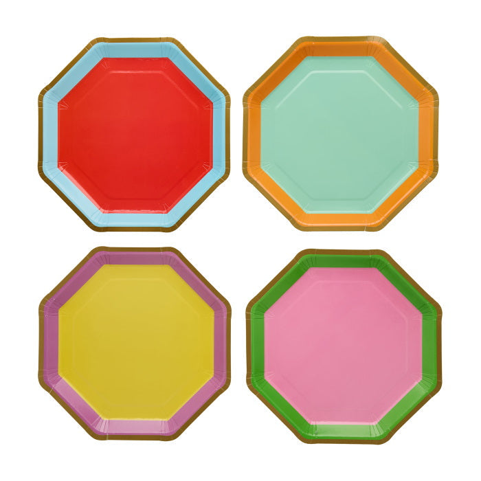Bright Colour Paper Plates - Pack of 8