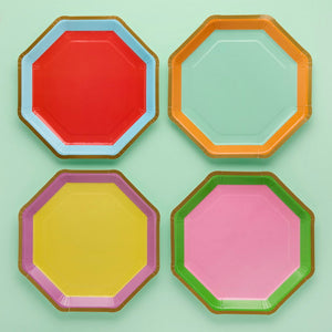 Bright Colour Paper Plates - Pack of 8