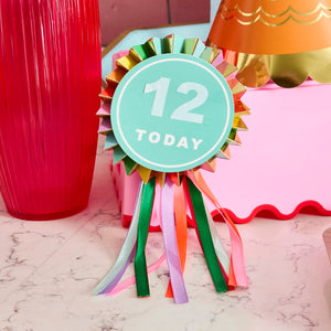 Bright Customisable Birthday Badge 10cm