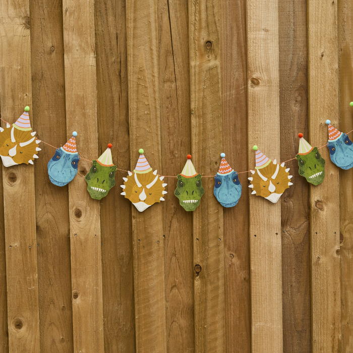 Roar Dinosaur Card Garland 4 metres | Party Save Smile