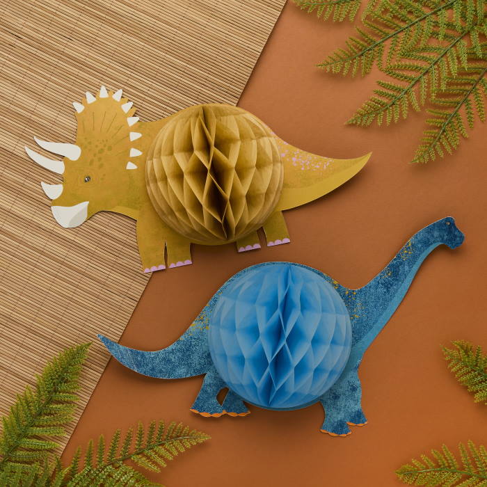 Triceratops & Apatosaurus Dinosaur Hanging Decoration 2 Pack | Party Save Smile