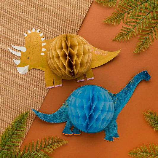Triceratops & Apatosaurus Dinosaur Hanging Decoration 2 Pack | Party Save Smile