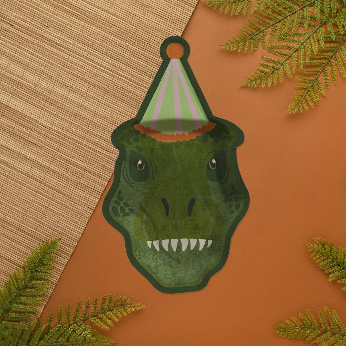 T-Rex Paper Plates - Pack of 8 | Party Save Smile