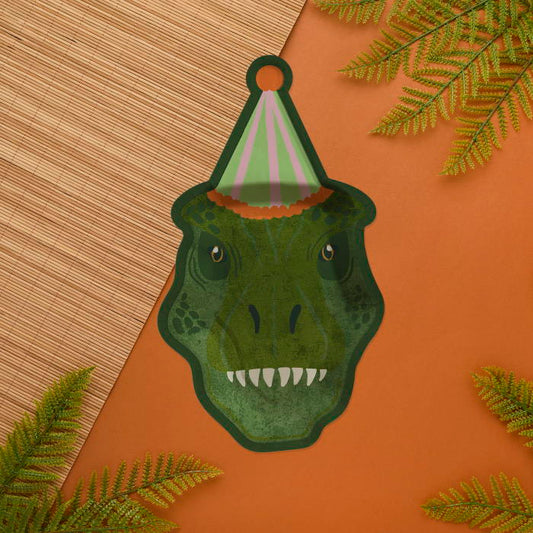 T-Rex Paper Plates - Pack of 8 | Party Save Smile