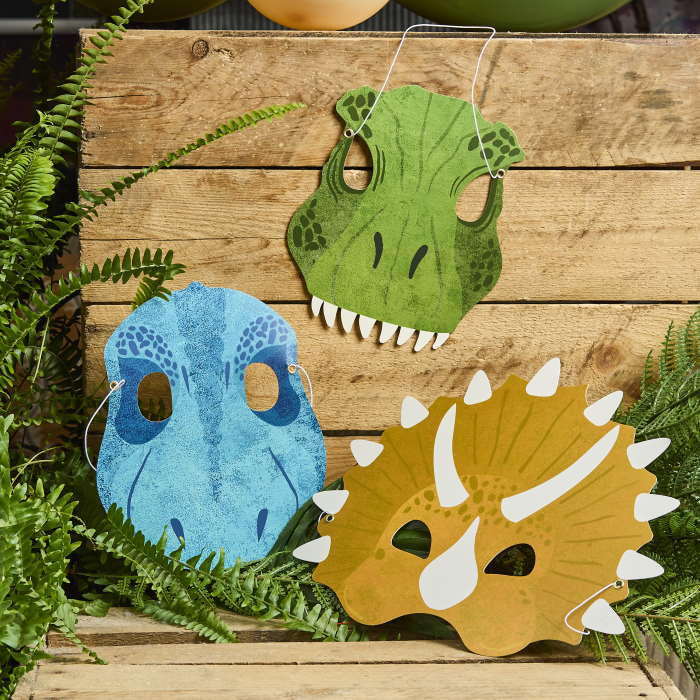 Dinosaur Party Face Masks Pack of 6 | Party Save Smile