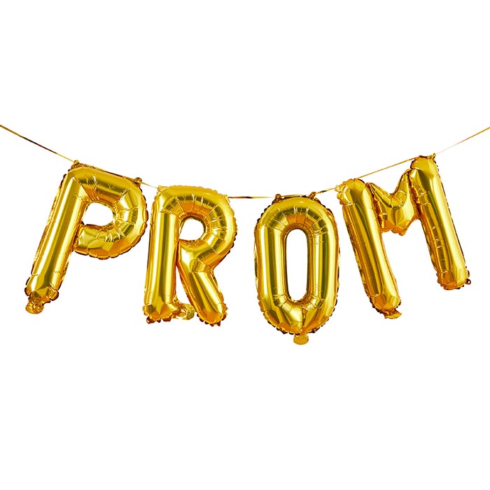 Gold Prom Balloon Banner Decoration Air Fill