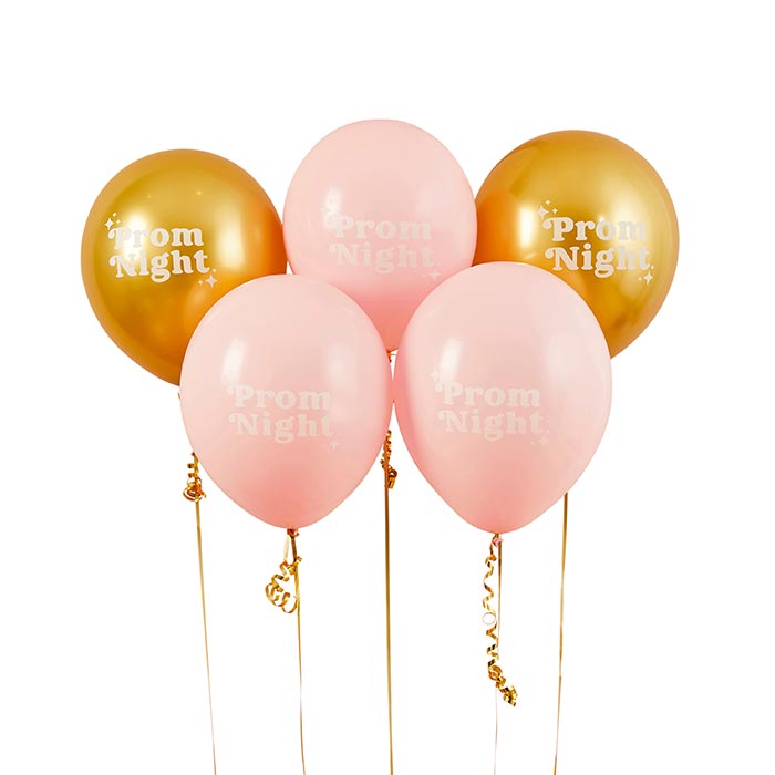 Gold and Pink Prom Latex Balloons
