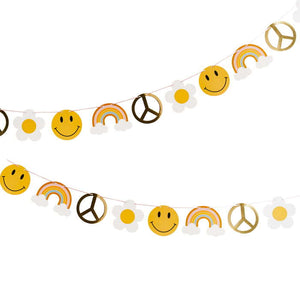 Groovy Hippie Banner Gold Foiled Garland 2.5 m