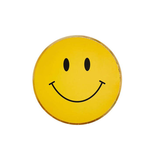 Smile Face Paper Plates 23cm 8 Pack | Party Save Smile