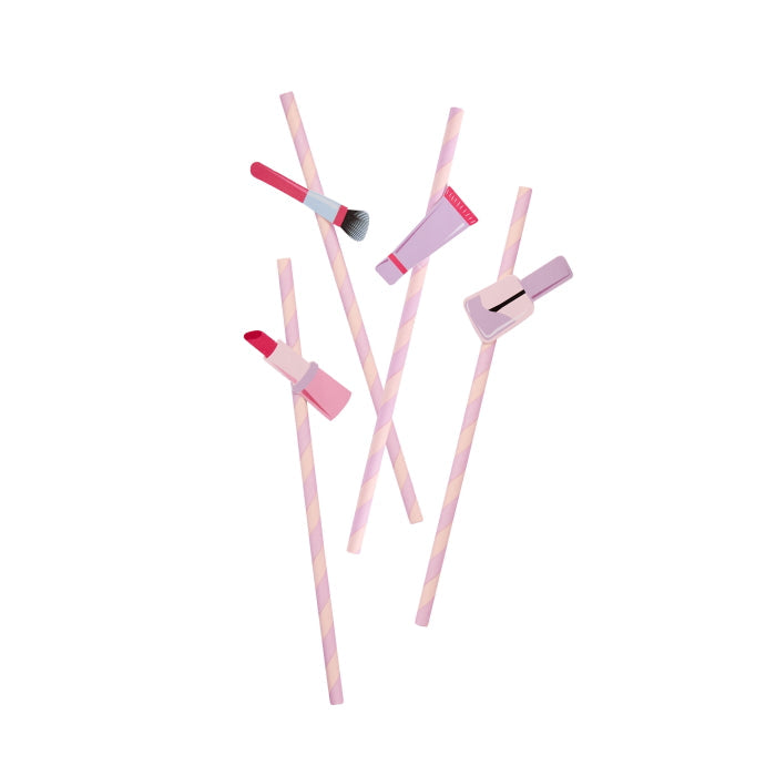 Make Up Pamper Party Paper Straws - Pack of 16