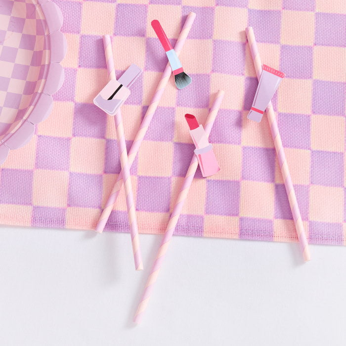 Make Up Pamper Party Paper Straws - Pack of 16 | Party Save Smile