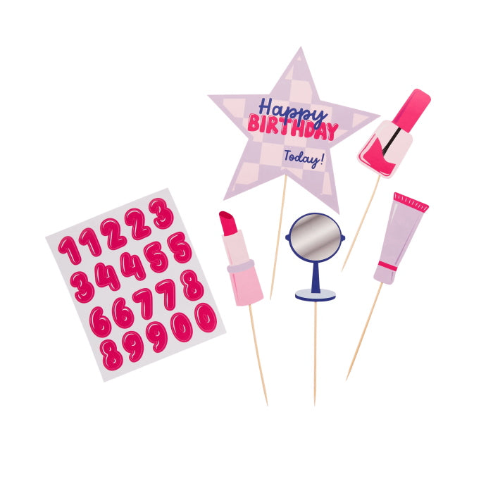 Pamper Party Birthday Cake Topper Set Pack of 5