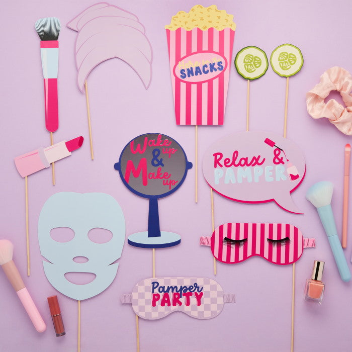 Pamper Party Make Up Photo Props - Pack of 10 | Party Save Smile