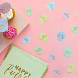 Pastel Happy Birthday Balloon Table Scatter 10 grams
