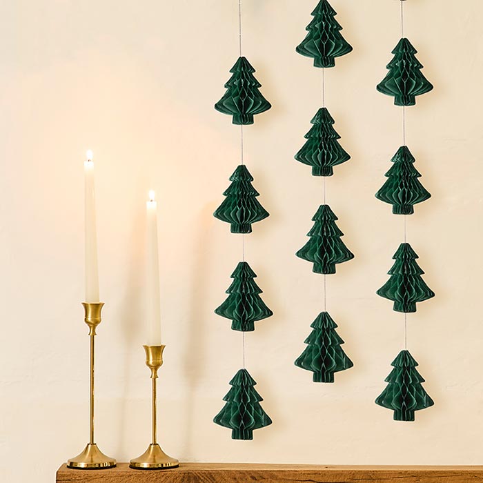 Honeycomb Christmas Tree Garland Hanging Decoration 2 metre