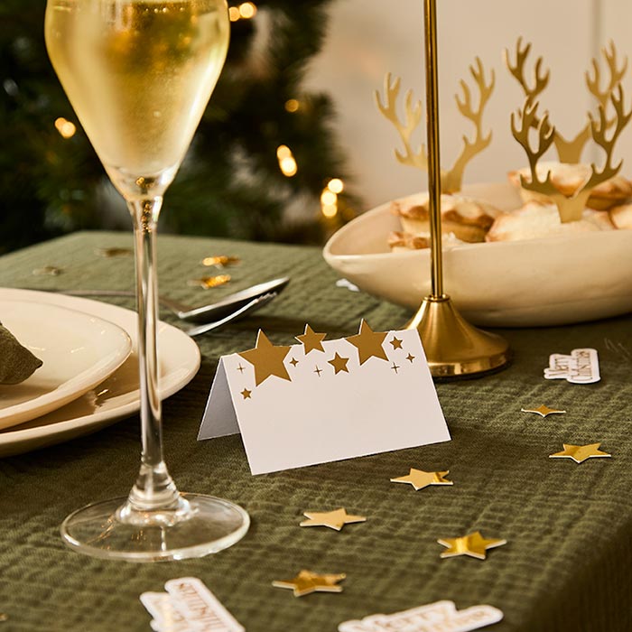 Star Christmas Table Place Name Cards - Pack of 10