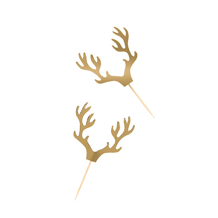 Antler Christmas Food Picks - Pack of 12